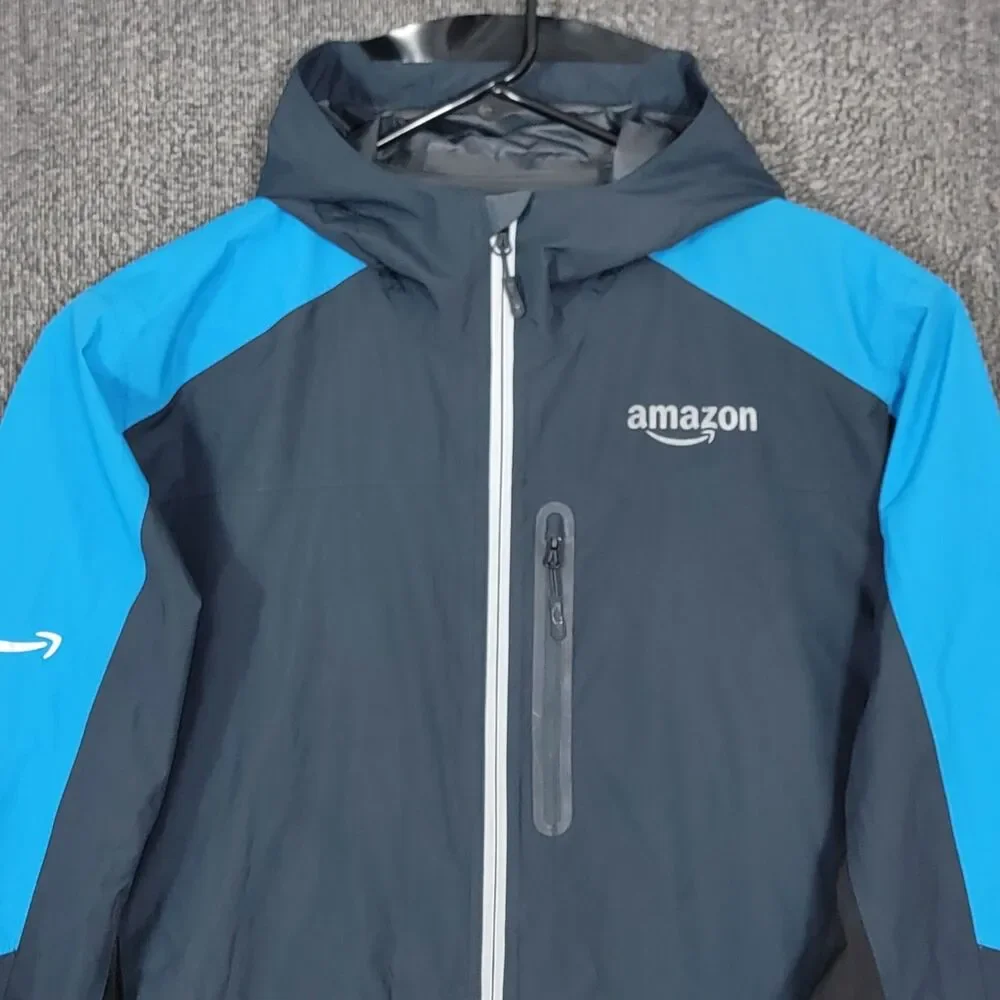 Amazon Tropical Rain Shell Jacket Mens Large Blue Vented Zip Luly Yang Workwear
